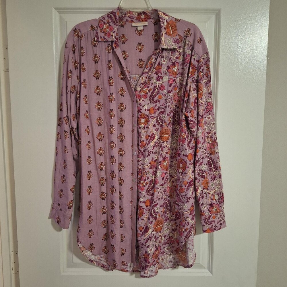 Knox Rose Modern Bohemian Floral Tunic Top